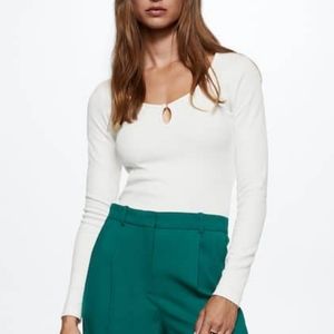 NWT Mango long sleeve tee with cutout